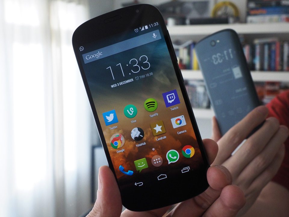 YotaPhone 2 with e-ink display on rear face